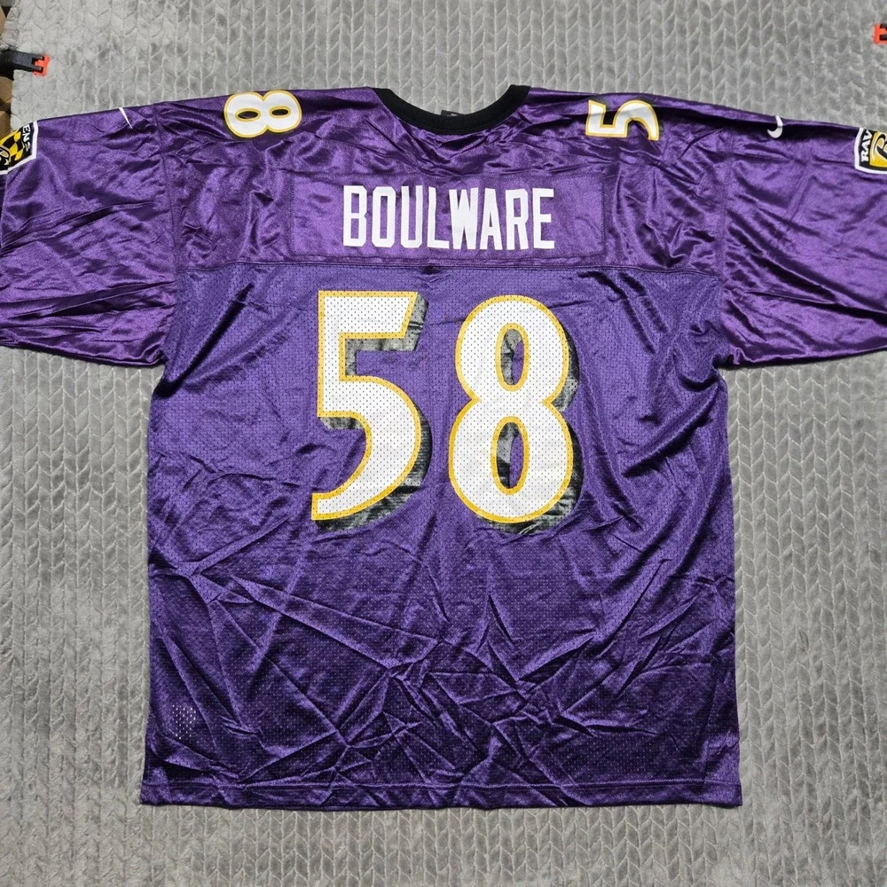Nike Baltimore Ravens Peter Boulware 58 Jersey Mens 4XL Purple NFL Mesh Vintage